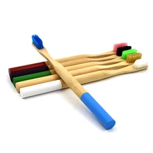 1 шт. бамбуковая зубная щетка с мягкой головкой, Экологически чистая белая зубная щетка с бамбуковой ручкой для взрослых, новая деревянная зубная щетка