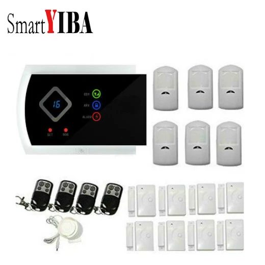 

SmartYIBA APP Control Wireless GSM Home Burglar Security Alarm Infrared PIR Motion Alarm Kits Home Alarma SMS Alarm