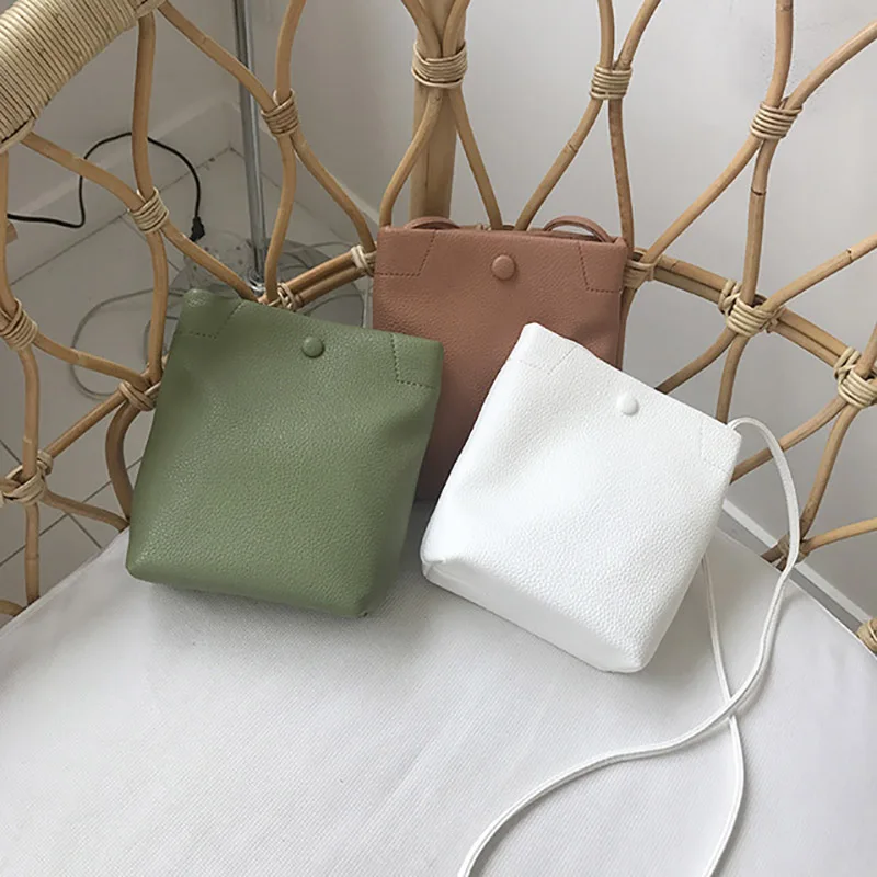 

2019 Bucket Bag For Women Mini Soft PU Leather Crossbody Bags Ladies Shoulder Bags Female Pure Color Chic Party Clutch All Match