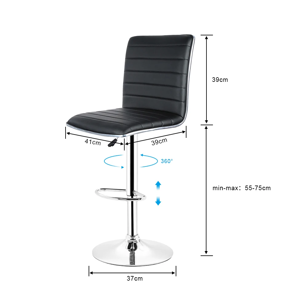 JEOBEST 2 шт./компл. Европейский Стиль барный стул поворотный, из искусственной кожи барный стул с регулировкой по высоте, Кухня счетчик паб стул HWC