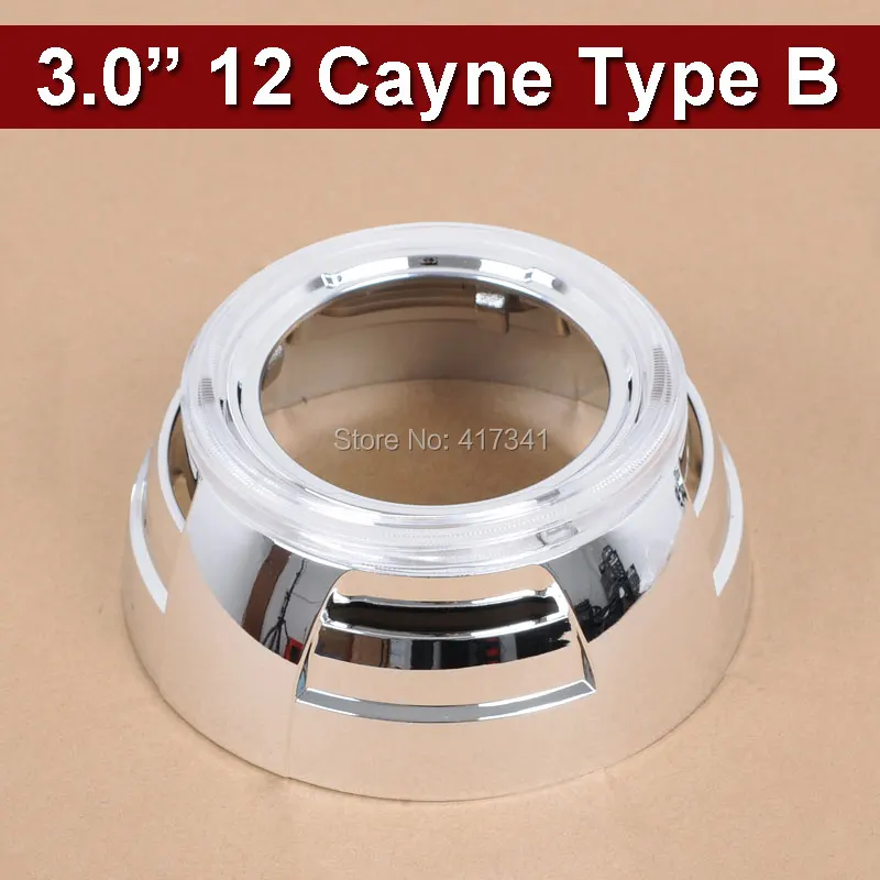 

Free Shipping 3 inches hid projector lens shroud high temp resistant 12 Caynne type B for car headlight can install angel eye