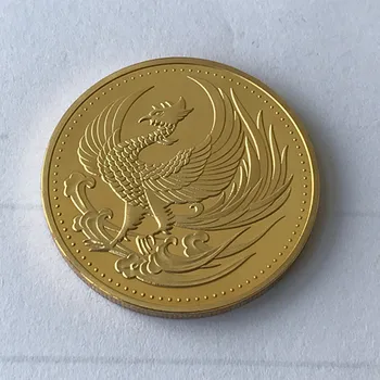

100 pcs Non magnetic Lucky animal Phoneix lucky clover coin gold plated badge 40 mm souvenir collectible decoration bar coins