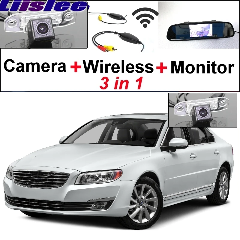 Liilee 3 in1 Special Rear View Wifi Camera + Wireless Receiver + Mirror Monitor Easy DIY Parking System For Volvo S80 S80L