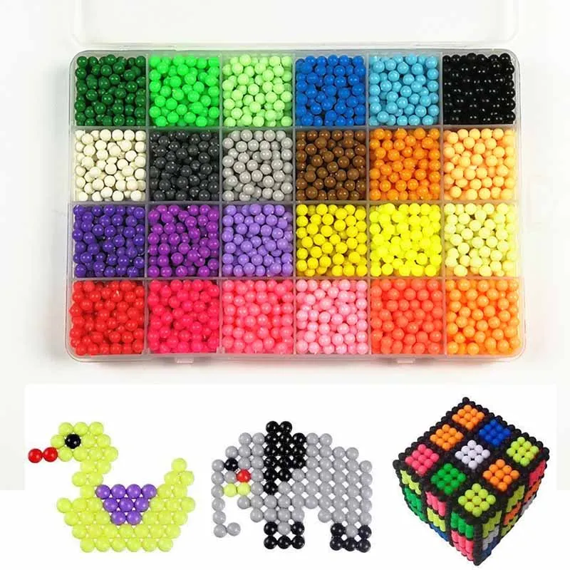

24 Colors 5mm Aquabeads DIY Magic Aqua Beads Animal Molds Hand Making for Children Spell Replenish Beans With Tools Set