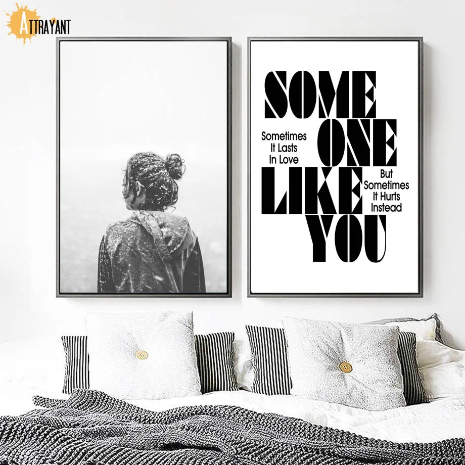 Girl Motivational Typography Life Quotes Wall Art Canvas Painting ...