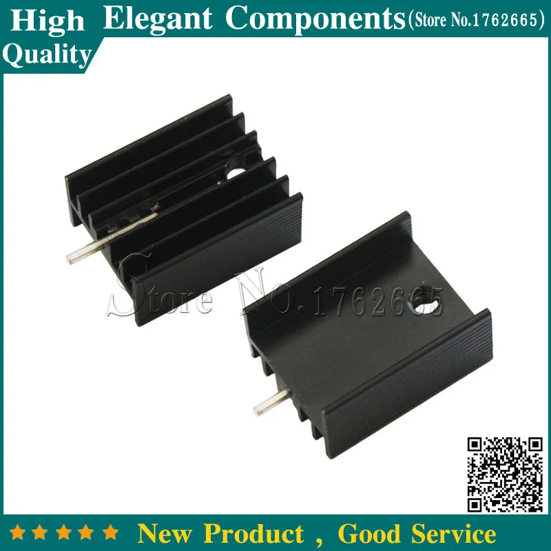 

10PCS black 15*10*20MM Triode Heat Sink 10*15*20MM TO-220 TO220 Transistor Aluminum Radiator Heat Sink With 1Pin