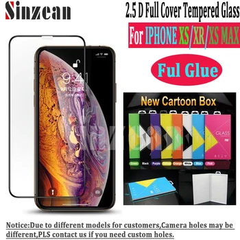 

Sinzean 100pcs For IPHONE 11 Pro MAX/XS/XR Full covered tempered glass For IPHONE se 2020 2.5D Full Glue Screen Protector Film