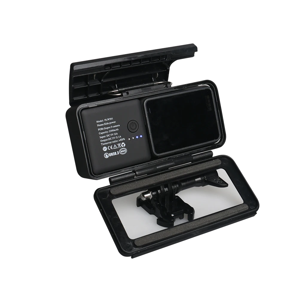 para Gopro Herói Bateria de Backup + Esqueleto de Proteção Habitação à Prova Preta do Quadro Shell para Gopro Estender Água Acessórios 5 6 7 d' - Image 5