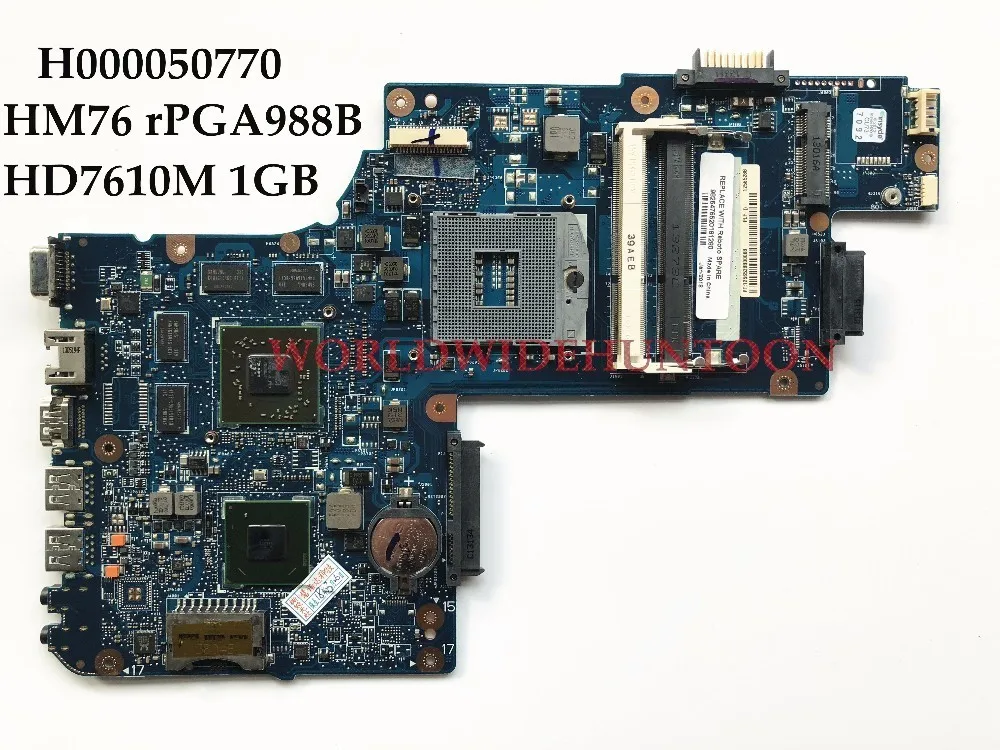 

High quality Laptop Motherboard for Toshiba Satellite L850 C850 H000050770 HM76 rPGA988B DDR3 HD7610M 1GB 100% Fully Tested