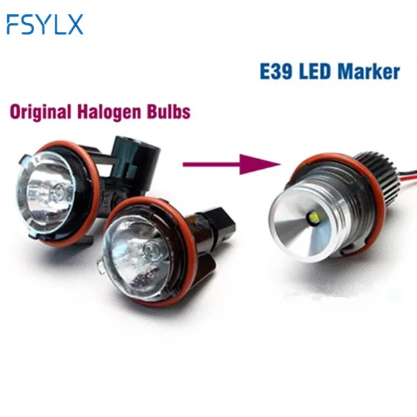 FSYLX 20 комплектов Светодиодный Маркер Ангел глаз halo Кольцо для bmw e39 ксенон белый светодиодный ангельские глазки для bmw E39 E53 E60 E63 E64 E65 E66 E67