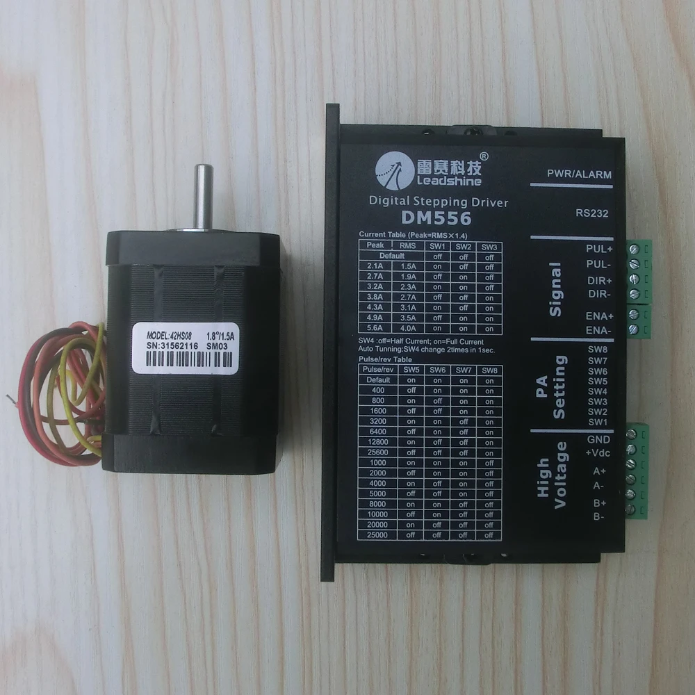 

Leadshine motor 2 phase 0.71NM 42HS08 + DM556 Leadshine 2 phase stepper driver for CO2 laser metal cutting head