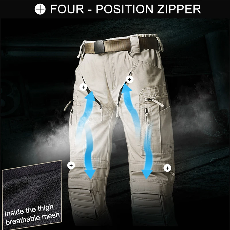 CQB al aire libre acampar senderismo pantalones hombres Tactical Multi bolsillo repelente al agua resistente al desgaste escalada Trekking Pantalones
