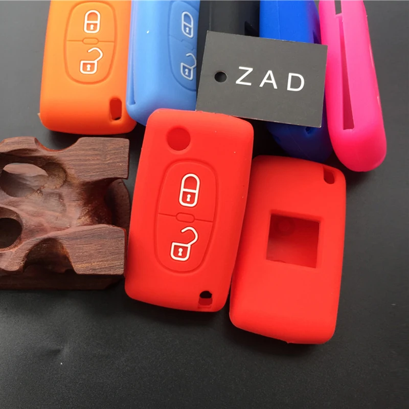 

ZAD Silicone Remote Key Cover Case Fob shell set for CITROEN C2 C3 C4 C5 C6 Quatre 2 button key Protector Cover