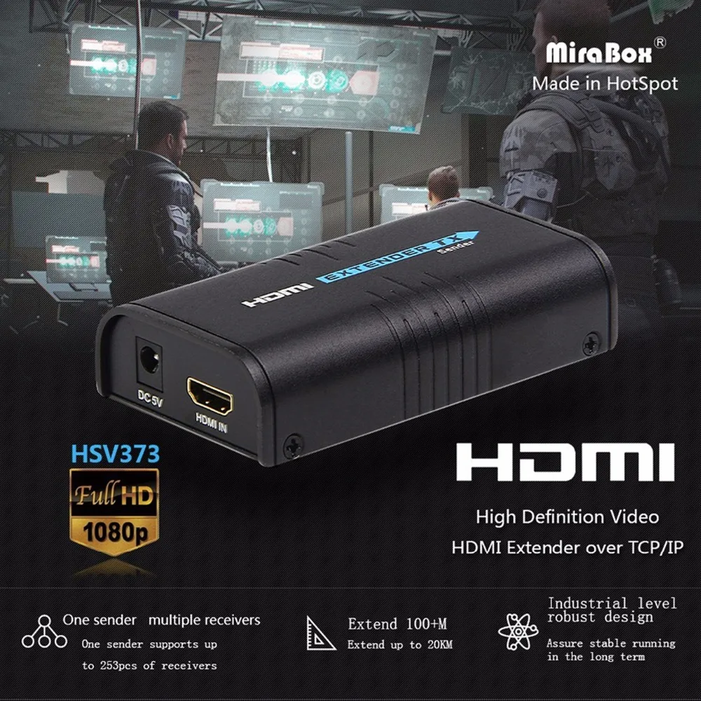 MiraBox HDMI Extender Over Splitter IPTCP UTPSTP CAT5e6 Rj45 LAN Network Support 1080p 120m HDMI Transmitter and Receiver (9)