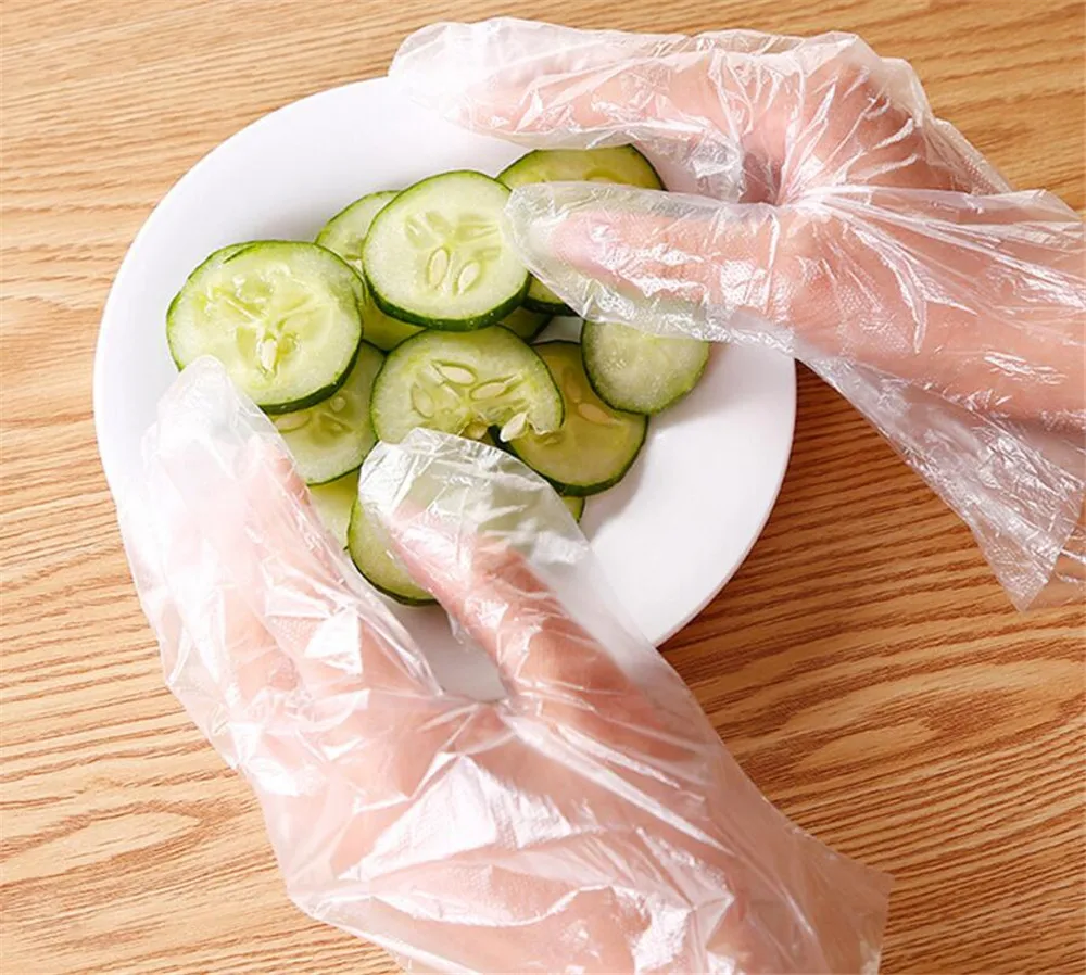 Eco friendly Plastic Disposable Gloves Restaurant Home Service Catering