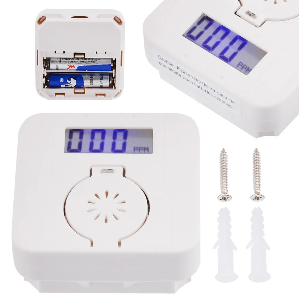 

New Mini LCD Photoelectric CO Carbon Monoxide & Smoke Detector Alarm Poisoning Warning Alarm CO Gas Sensor Detectors No Battery