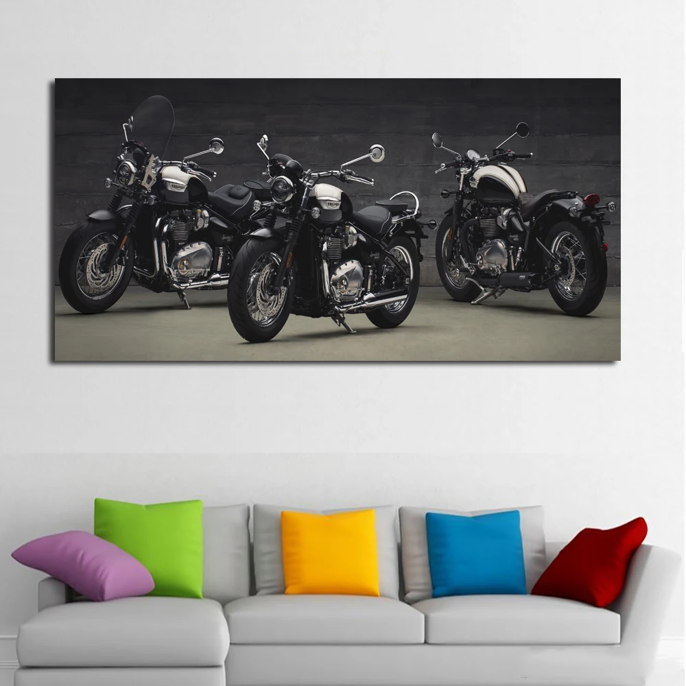 Самоотверженный настенный художественный постер картина три мотоцикла настенные картины для гостиной винтажное искусство домашний Декор без рамы