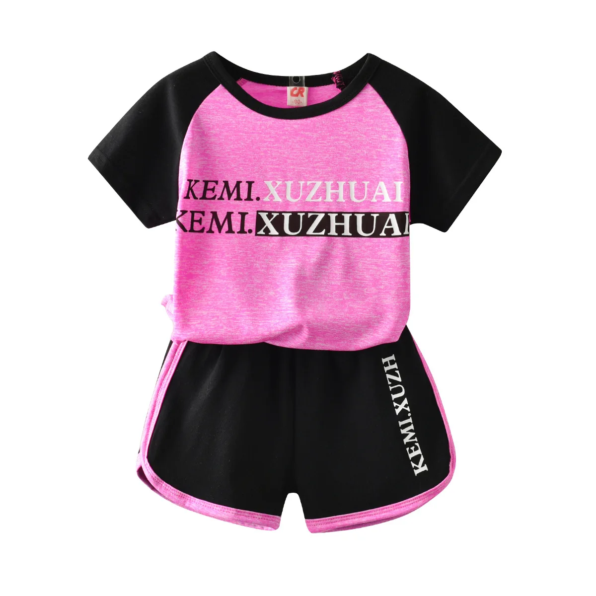 Pink Fashion Children's Sports Sets New Summer Casual Short-sleeved T-shirt Girls and Boys Clothing | Детская одежда и обувь