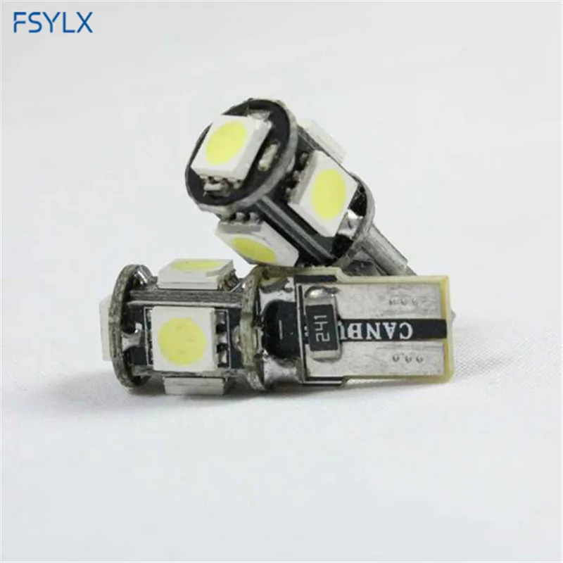 5 шт. Автомобильные светодиодные лампы T10 Canbus W5W 5SMD 5050 501 168 T10|5050 canbus|car reading lightcar light |