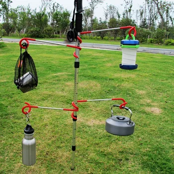 

27CM Outdoor Portable Light/Bag/Cloth Hanging Hook Tent Beach Camping Tents Pole Accessories Alloy Hooks Random Colors