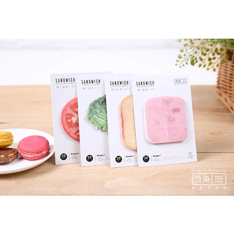 

New Arrival Creative Sandwich Self-Adhesive Memo Pad Sticky Notes Bookmark School Office Supply