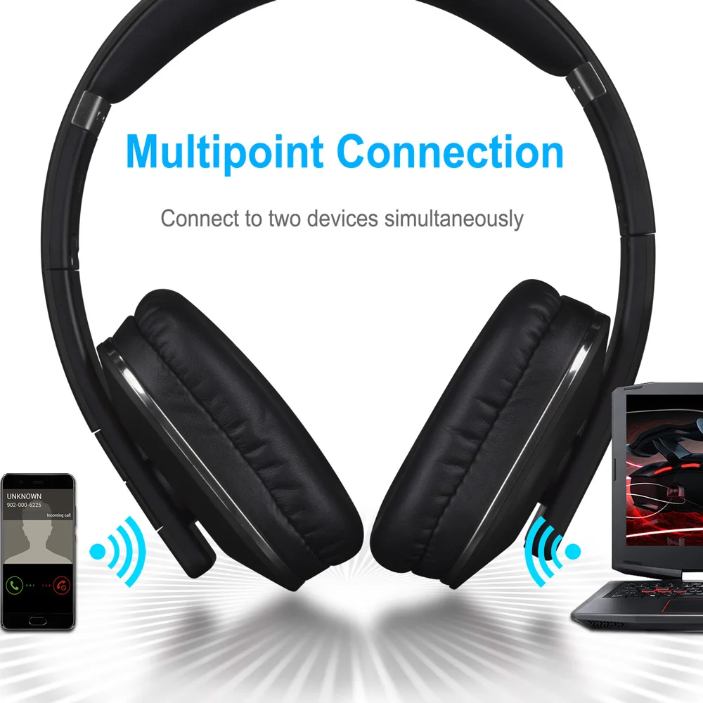 Fones de Ouvido sem Fio com Microfone Fone de Ouvido para tv Nfc sobre a Orelha Agosto Bluetooth Multiponto 4.2 Música Estéreo Aptx Telefone Ep650 - - Image 2
