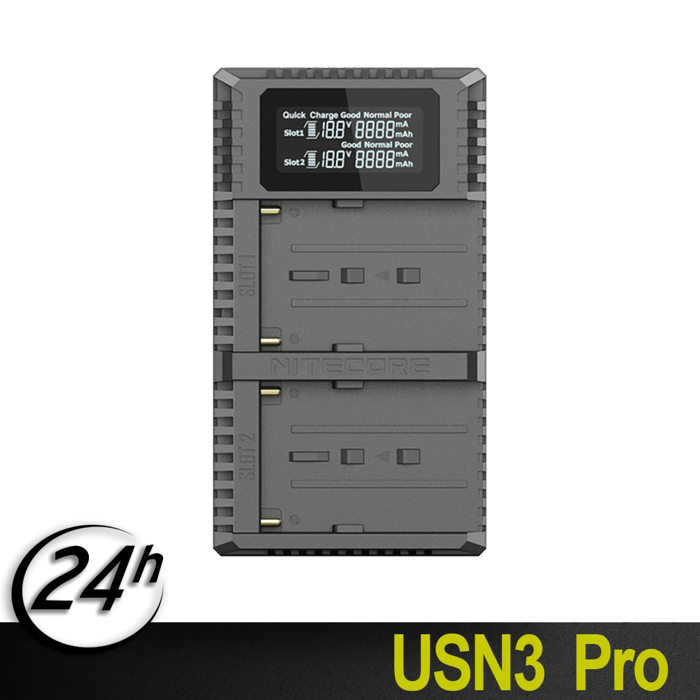

Authentic Nitecore USN3 Pro Dual Slot USB QC Charger For Sony NP-FM500H NP-F550 NP-F970 NP-F770 NP-F730 NPF750 Camera Battery