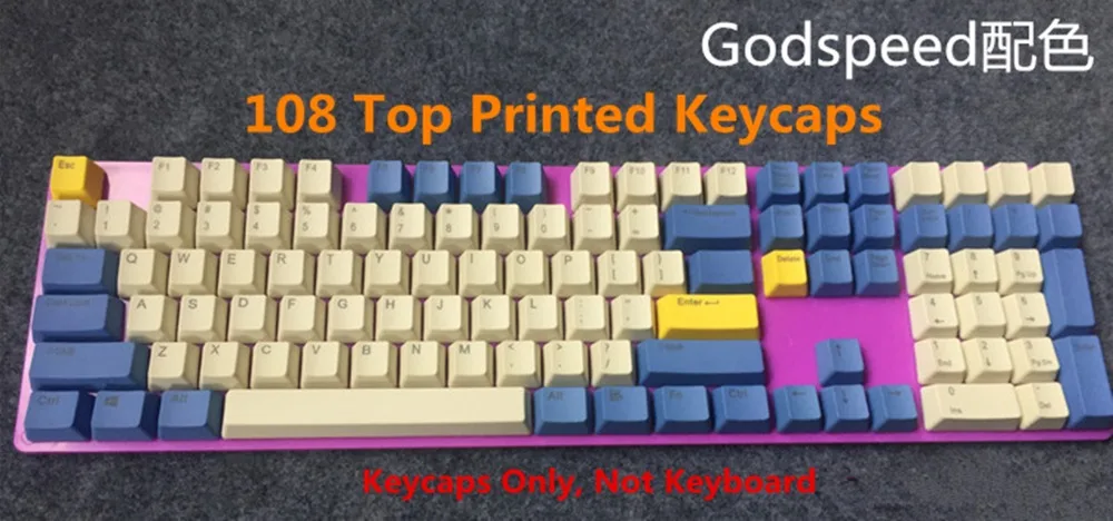 

104 Keys Godspeed PBT Top Printed Keycap Set Key caps Keycaps ANSI Layout OEM Profile for Cherry MX Gaming Mechanical Keyboard