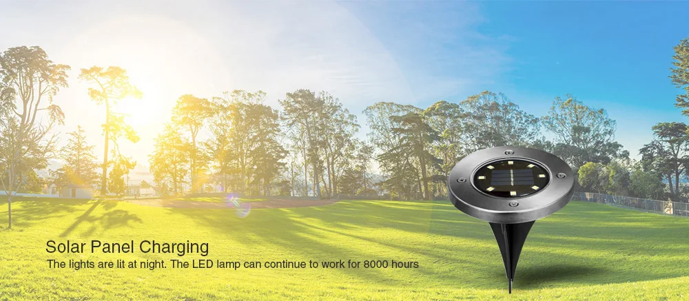 8 LED Solar Lawn Light Decor