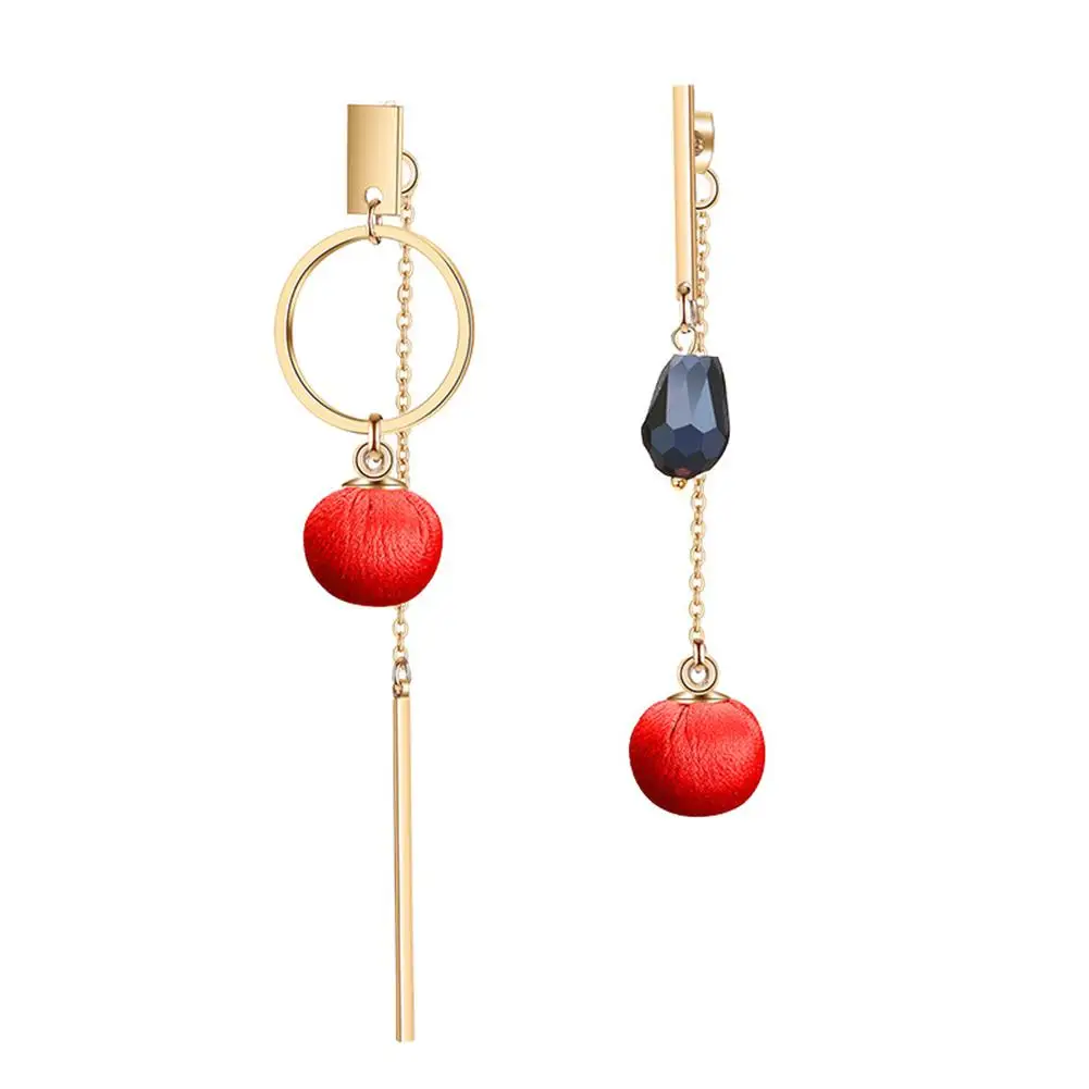 XY Fancy Women Golden Color Earbobs Anti allergy Ear Long Artificial