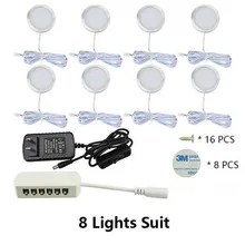 2 W Светодиодный светильник для шкафа DC12V затемнения настенный светильник домашний кухонный шкаф Дисплей чехол Светодиодные шайбы белый и теплый белый