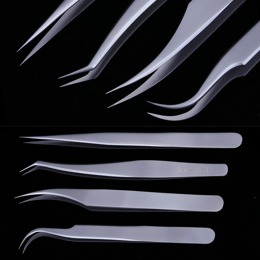 

1pcs Stainless Steel Straight Curved Nail Tweezers Eyelash Extension Manicure Nail Art Sticker Rhinestone Picking Tools TRT3-T6
