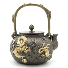 1.3L позолоченный ручной работы подгонянный продукт японский Исин самовар чугунные чайник dahongpao puer зеленый чай