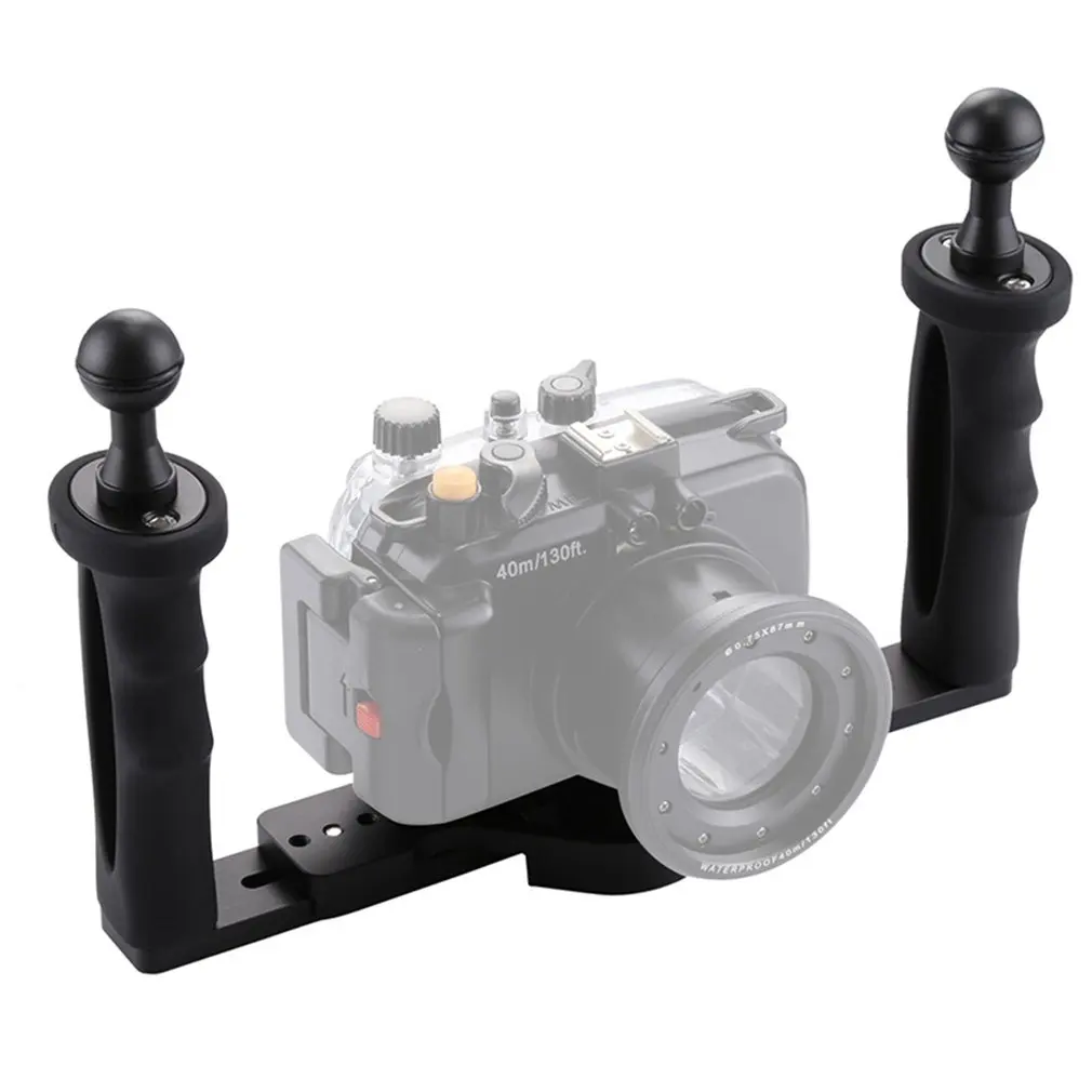 Diving Camera Stabilizer Underwater Grip Handheld Holder Double-Arm Tray Support Stabilizer Holder Cage Selfie Mount For GoPro