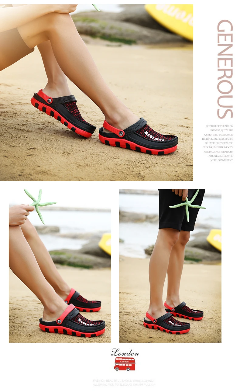 Садовые Туфли-сабо мужские легкие кроссовки быстросохнущие летние пляжные тапки плоские Benassies уличные сандалии Chaussure садовая обувь