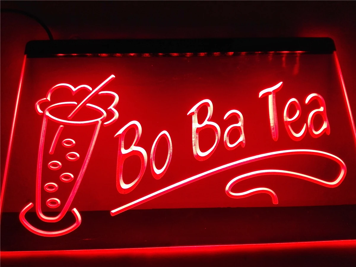 

LB227- OPEN Boba Tea Bo ba Drink Cafe LED Neon Light Sign home decor crafts