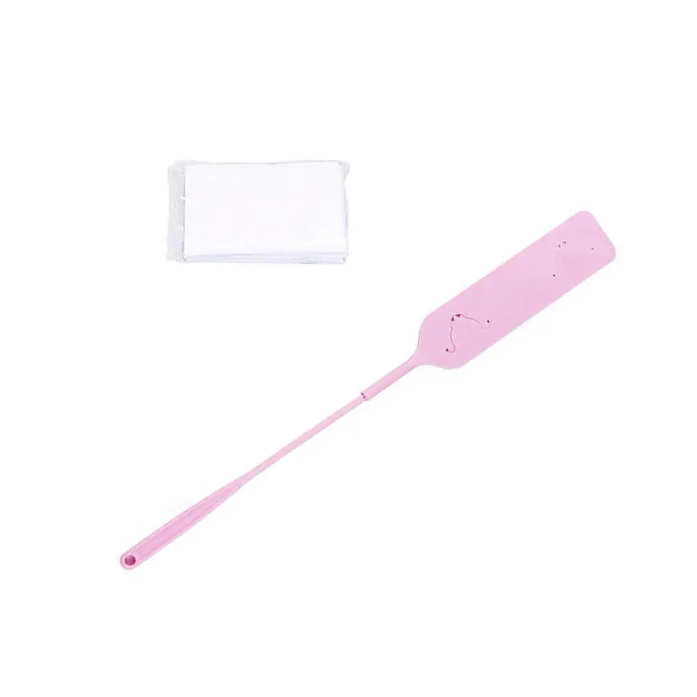 Newest Hot Plastic Duster With 10PCS Non-Woven Fabric Flexible Strap Duster Hygienic Gap Cleaning Brush - Цвет: Розовый