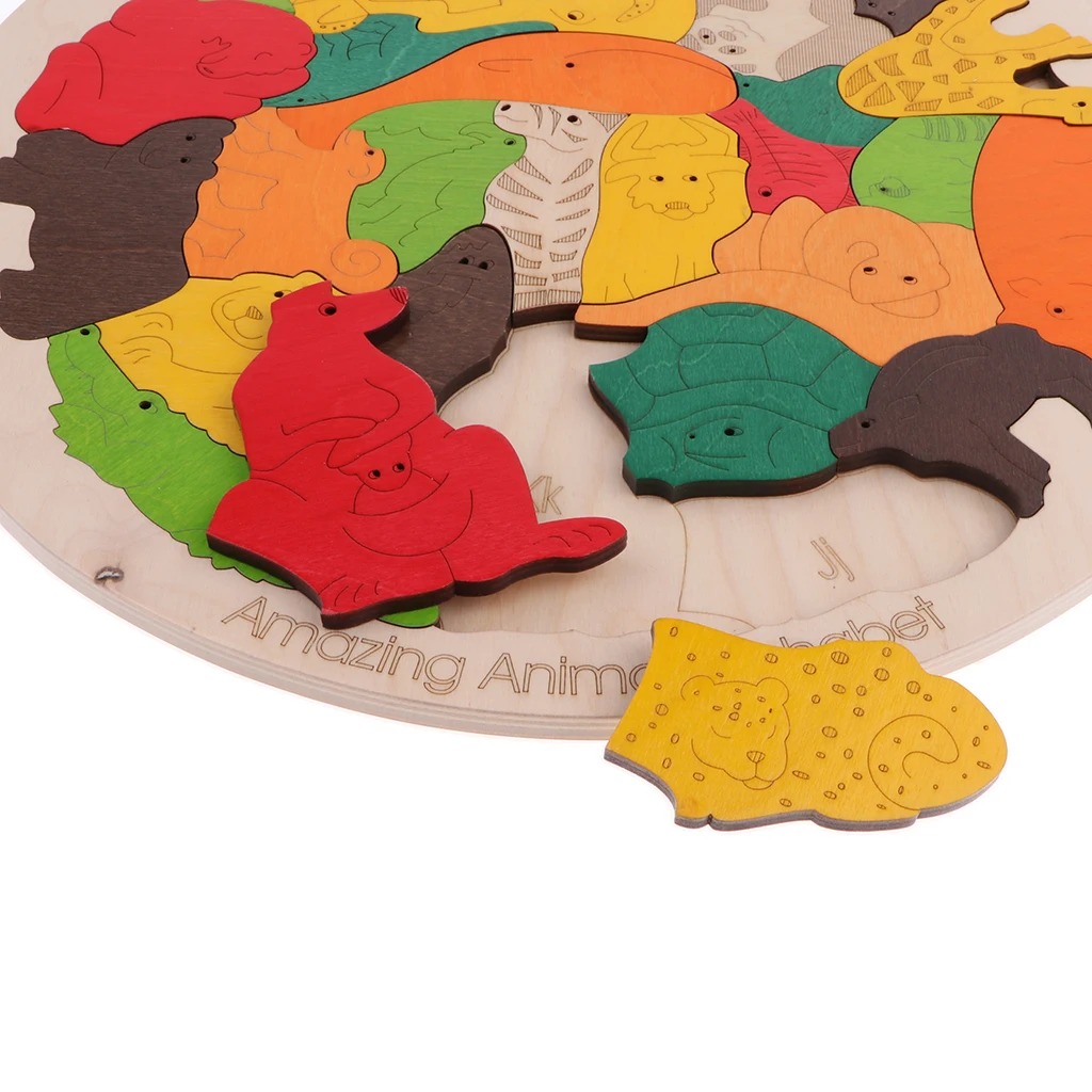Головоломки с изображением животных детские игрушки Деревянные Монтессори головоломки Multi-многослойные деревянные головоломки для дома