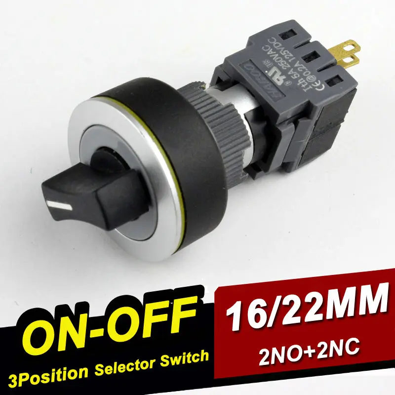 10pcs/lot diamet16/22mm ultrathin split type selector switch on off