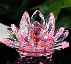 Кристальный цветок лотоса пресс-папье из стекла украшение в виде лотоса фэн шуй 80 мм 1 шт розовый цвет Декор коллекции