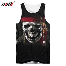 UJWI майка для мужчин Новое поступление 3d крутая печать бандаж металлический череп Танки мужские сексуальные Джерси повседневные рубашки без рукавов плюс размер 5XL