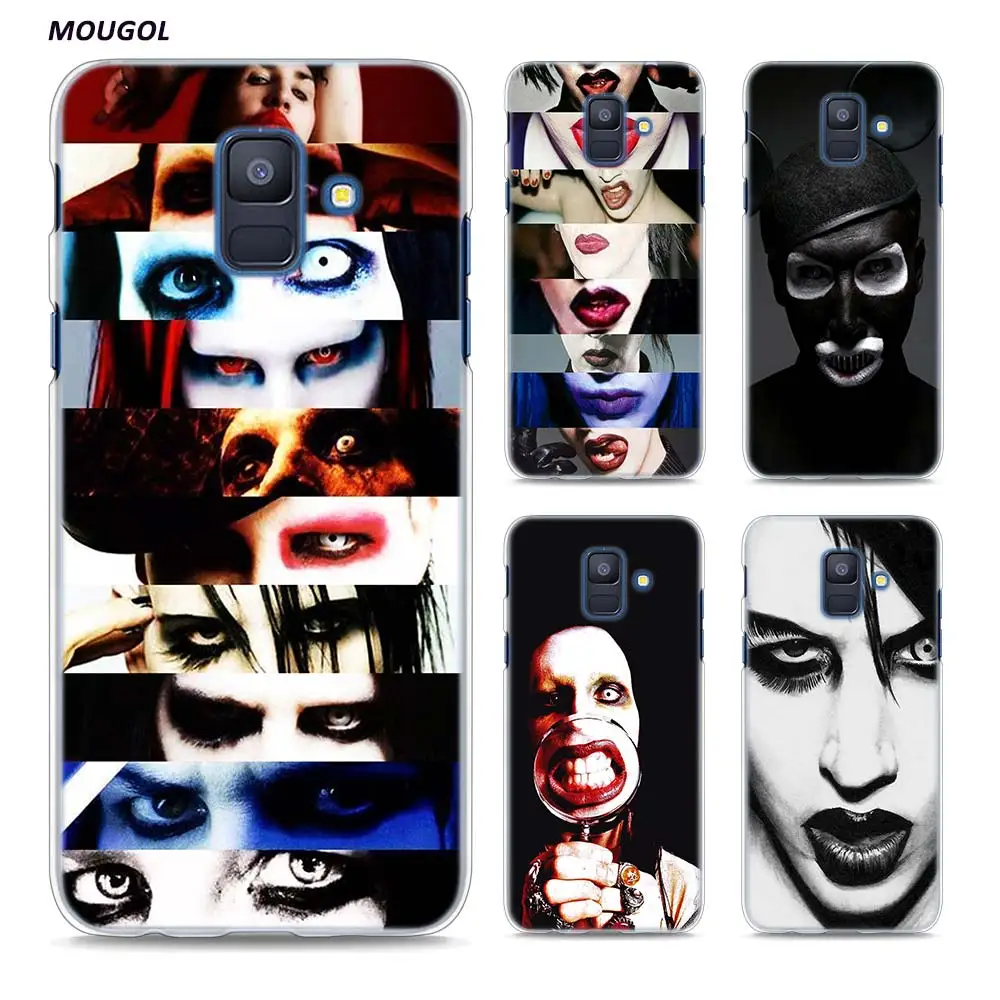 MOUGOL Marilyn Manson Clear Hard Phone Case cover for Samsung Galaxy A6 A8 A6 A8 Plus