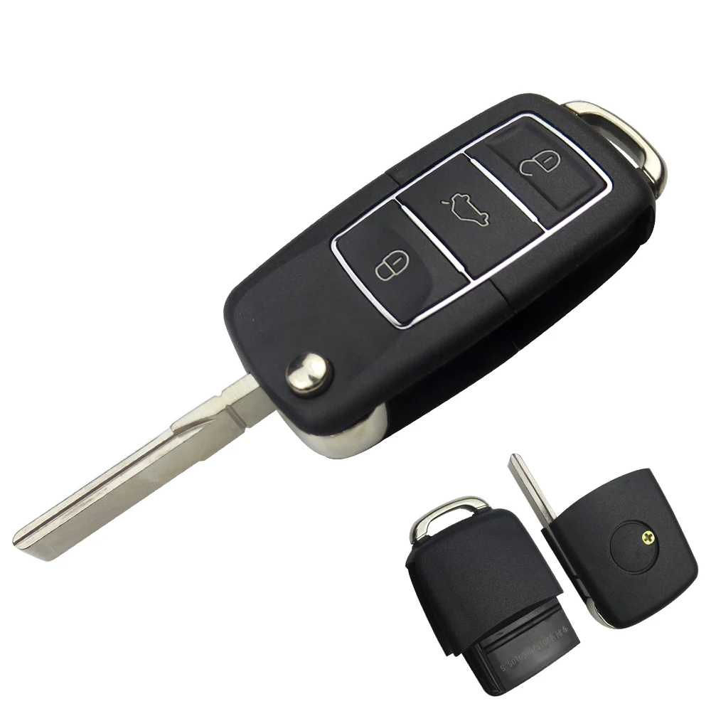 OkeyTech для VW Seat Skoda Jetta Golf Passat Beetle Polo Bora Octavia чехол ключей с 3 кнопками Складной флип