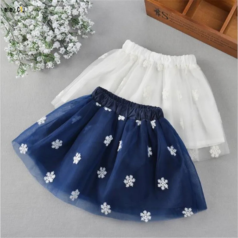 Fashion Embroidery Flower Girl Skirt Elegant Princess All match Autumn