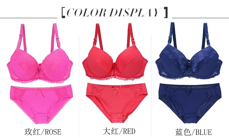 DaiNaFang Lady Lace Push Up Bra Sets 38/85 40/90 42/95 D DD E Cup Underwear Panties Womens Sexy Lingerie Female plus size bra and panty sets