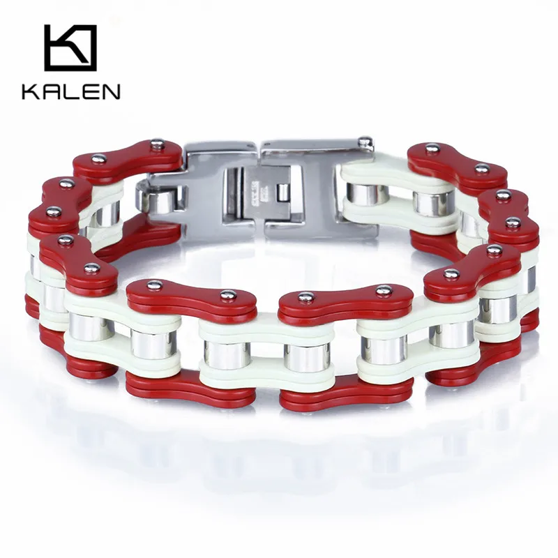 

Kalen Stainless Steel Bike Chain Bracelet 22.5cm Heavy Biker Bicycle Link Chain Bracelet Men's Trendy Jewelry From China Market