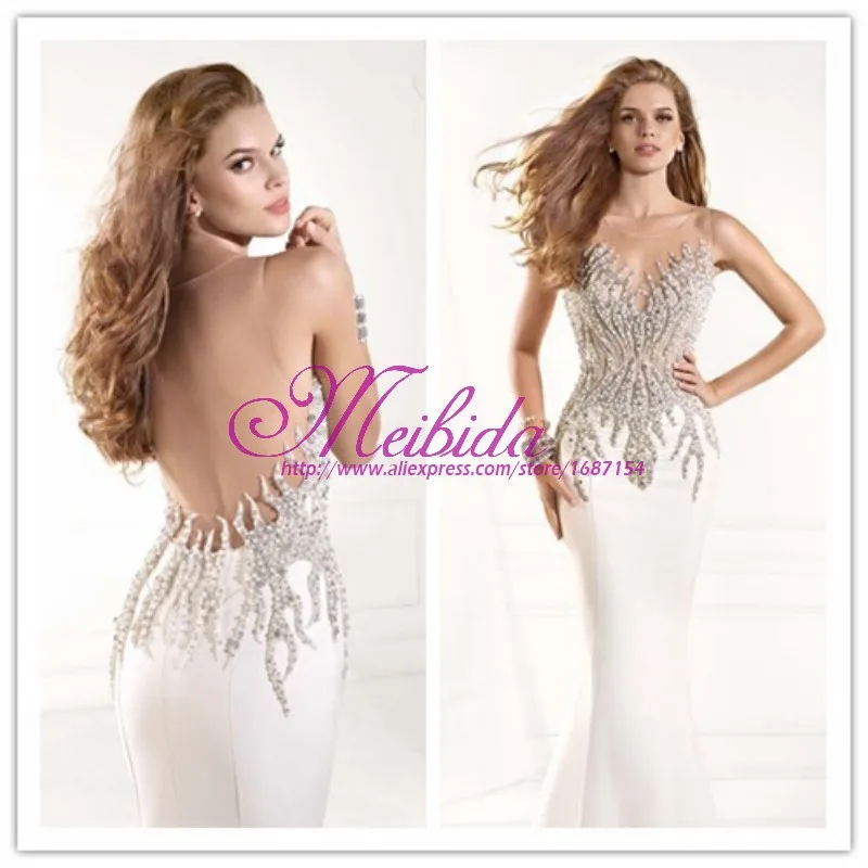 Stunning White Mermaid Style Prom Dress ...