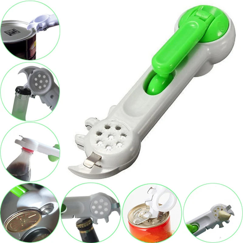 Hot 1PC 7 in 1 Wine Bottle Opener Can Jar Decaping Bar Tools Orange