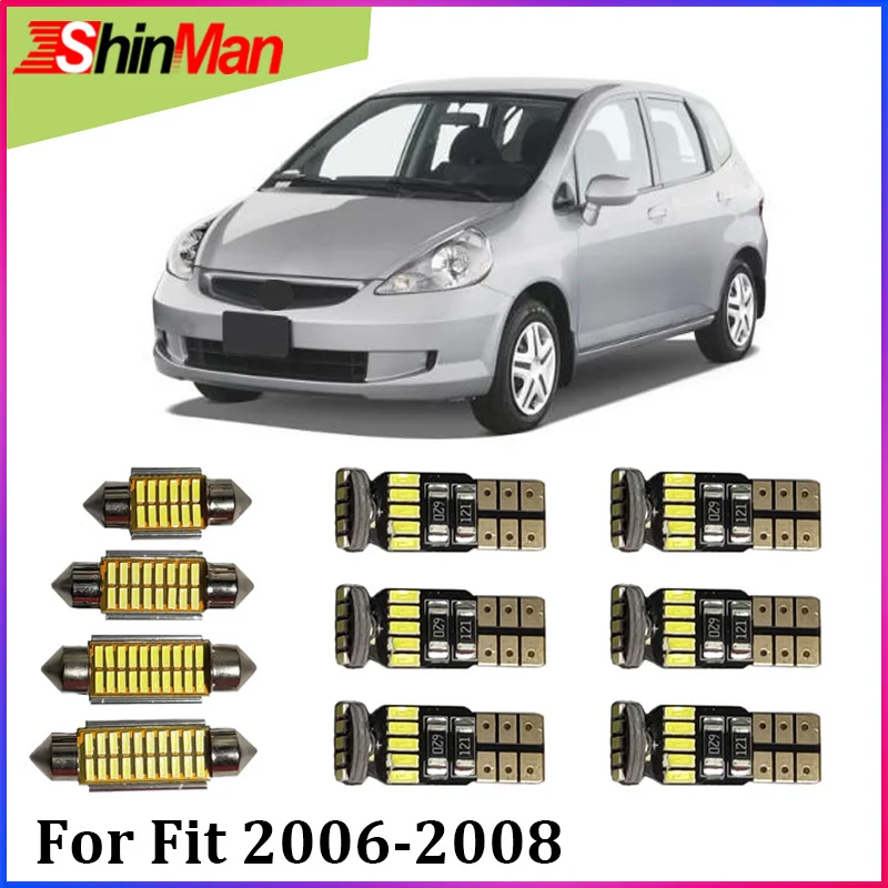 

ShinMan 6x Error Free LED CAR Light Interior Light LED Interior Light kit For Honda fit FIT 2006-2008 Accessories