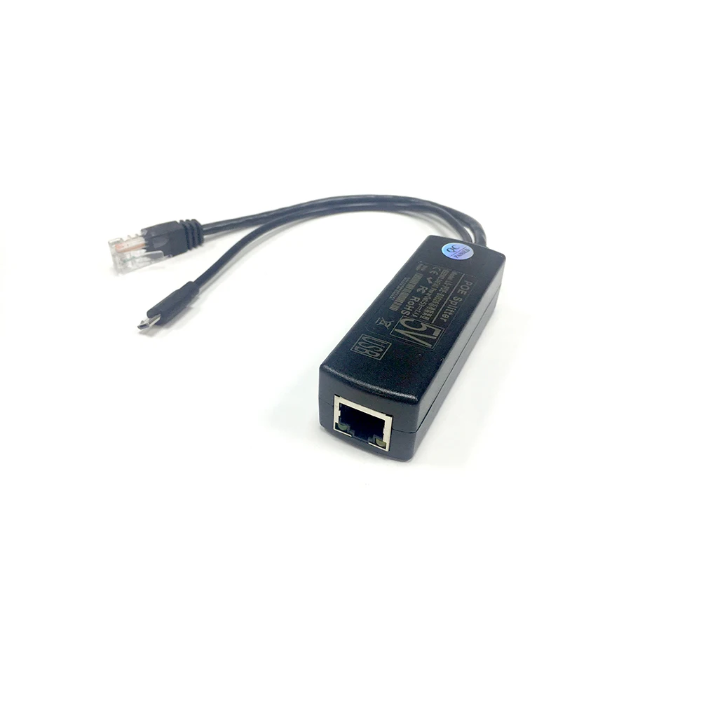 IEEE 802.3af Micro USB Активный сплиттер POE питание по Ethernet 48 В до 5 В 2.4A для планшетов Dropcam или Raspberry Pi